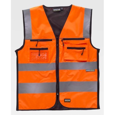 Chaleco de alta visibilidad Workteam C2901 Naranja-negro