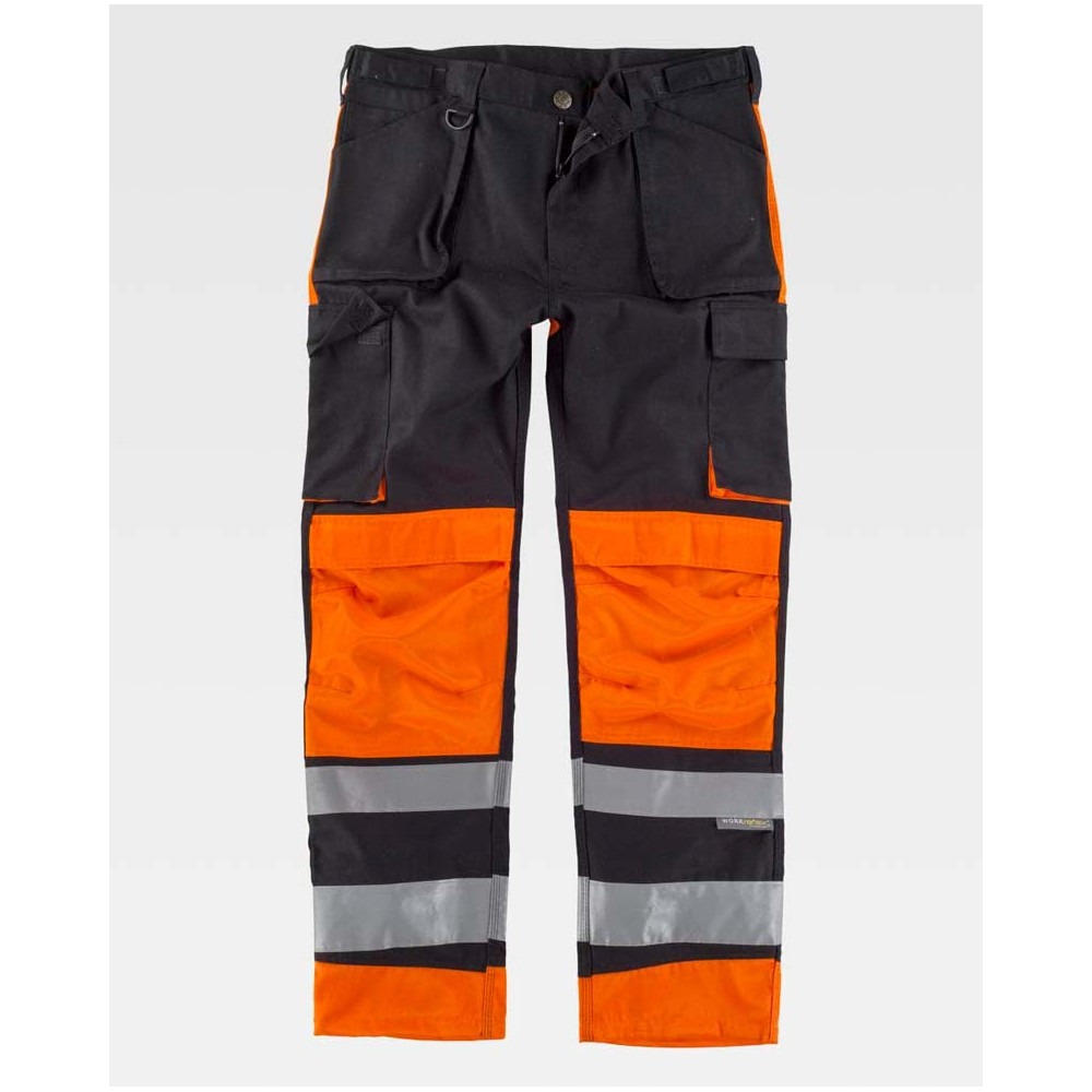 Pantalón Workteam C2914 Negro/Naranja a.v