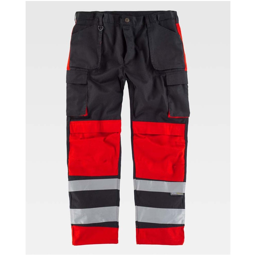 Pantalón Workteam C2914 Negro/Rojo