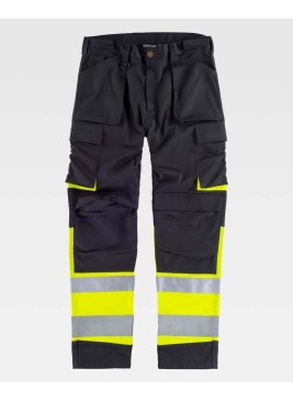 Pantalón rodilleras Workteam C2918 Negro/Amarillo
