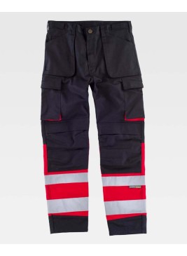 Pantalón Workteam C2919 Negro/Rojo