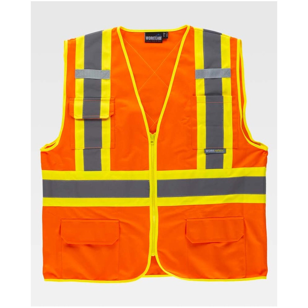 Chaleco Workteam C3621 Naranja a.v