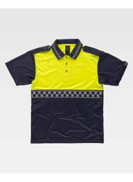 Polo de trabajo combinado manga corta workteam C3855 Marino-Amarillo