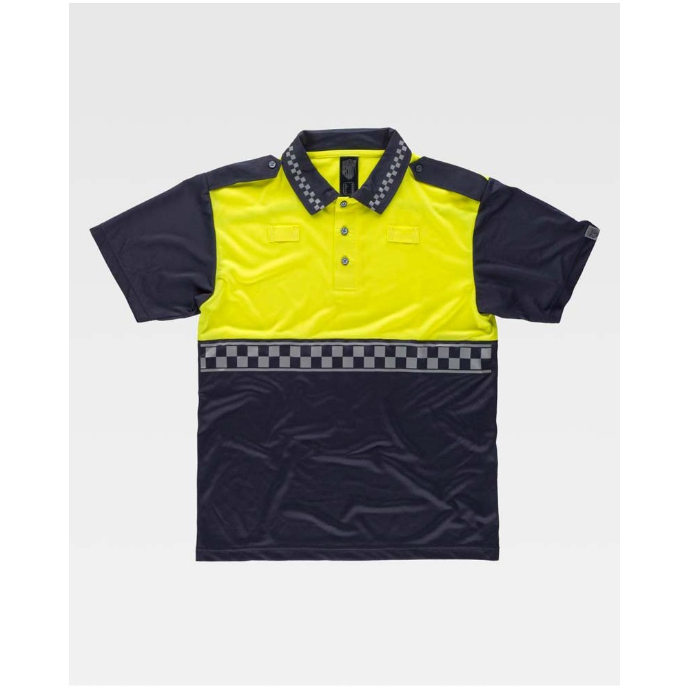 Polo de trabajo combinado manga corta workteam C3855 Marino-Amarillo
