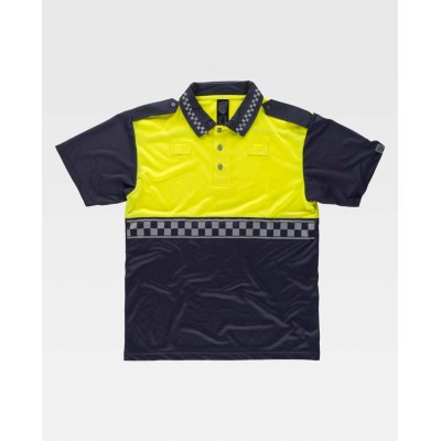 Polo de trabajo combinado manga corta workteam C3855 Marino-Amarillo