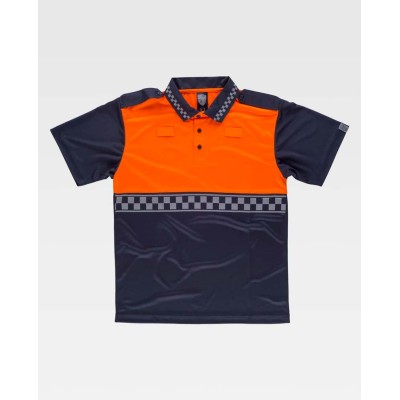 Polo de trabajo combinado manga corta workteam C3855 Marino-Naranja