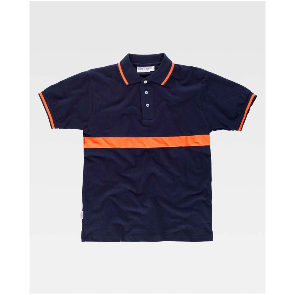 Polo de trabajo protección civil Workteam C3850 Marino-Naranja