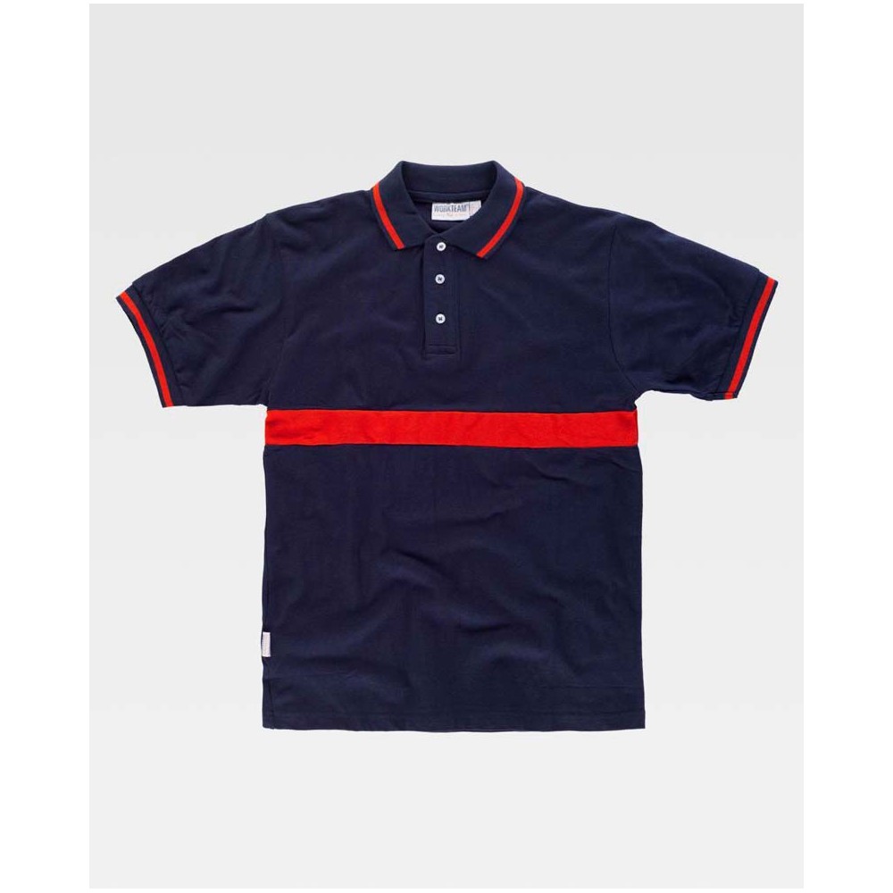 Polo de trabajo protección civil Workteam C3850 Marino-Rojo