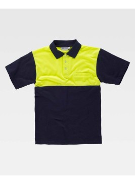 Polo alta visibilidad combinado Workteam C3840 Marino-Amarillo