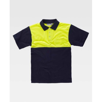 Polo alta visibilidad combinado Workteam C3840 Marino-Amarillo
