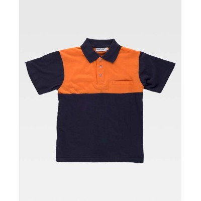 Polo alta visibilidad combinado Workteam C3840 Marino-Naranja