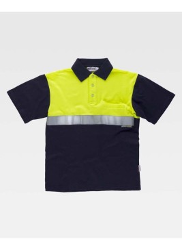 Polo reflectante combinado policia Workteam C3841 marino-amarillo