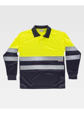 Polo de alta visibilidad combinado Workteam C3870 Marino-Amarillo