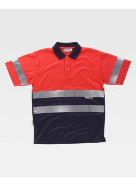 Polo alta visibilidad Workteam C3867 Rojo-Marino