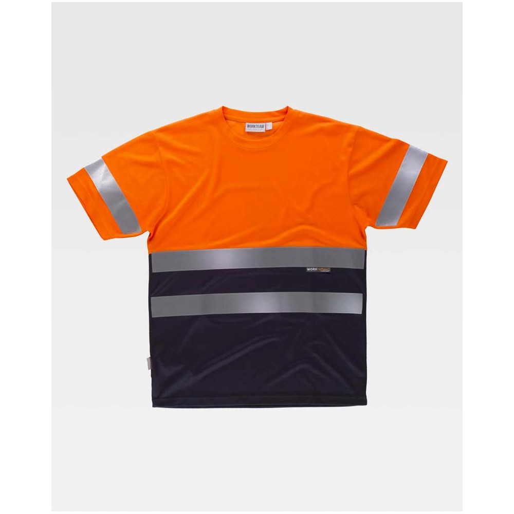 Camiseta reflectante Workteam C3941 Marino-Naranja