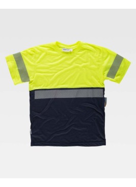 Camiseta combinada Workteam C6030 Amarillo-Marino