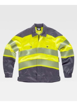 Cazadora alta visibilidad elástica Workteam C2710 gris-amarillo