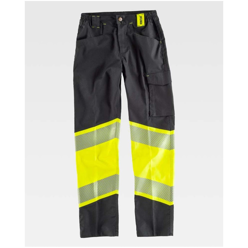 Pantalón de alta visibilidad Workteam C2718 negro-amarillo