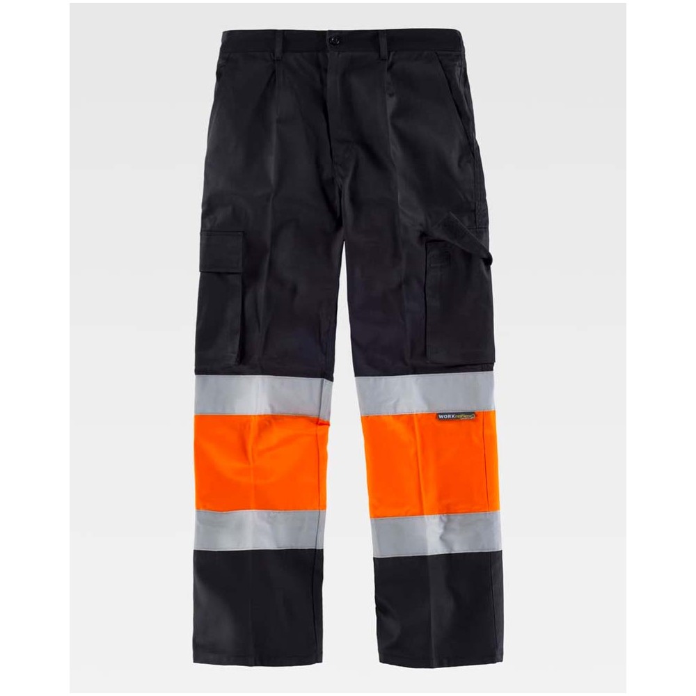 Pantalón alta visibilidad Workteam C4018 Negro-Naranja