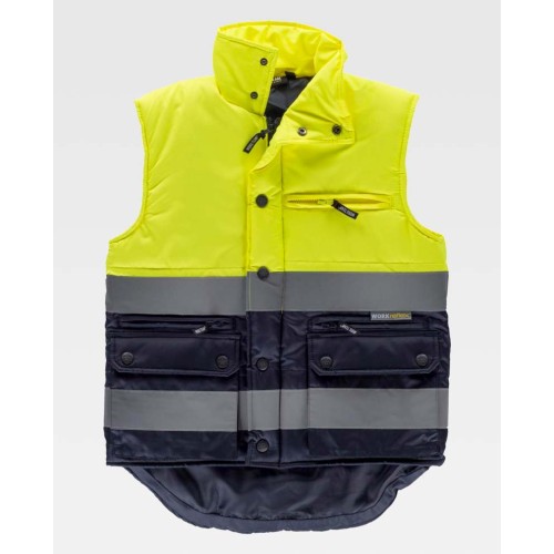 Chaleco reflectante tejido oxford Workteam S4035 Marino-Amarillo