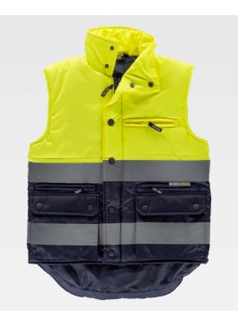 Chaleco reflectante tejido oxford Workteam S4035 Marino-Amarillo