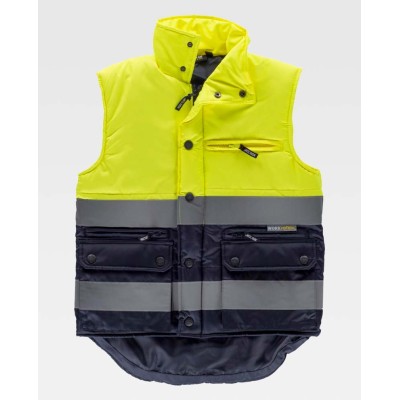 Chaleco reflectante tejido oxford Workteam S4035 Marino-Amarillo