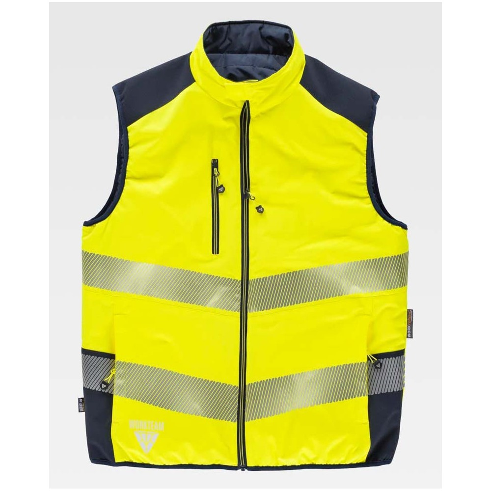 Chaleco reflectante reversible Workteam C8250 Amarillo-marino