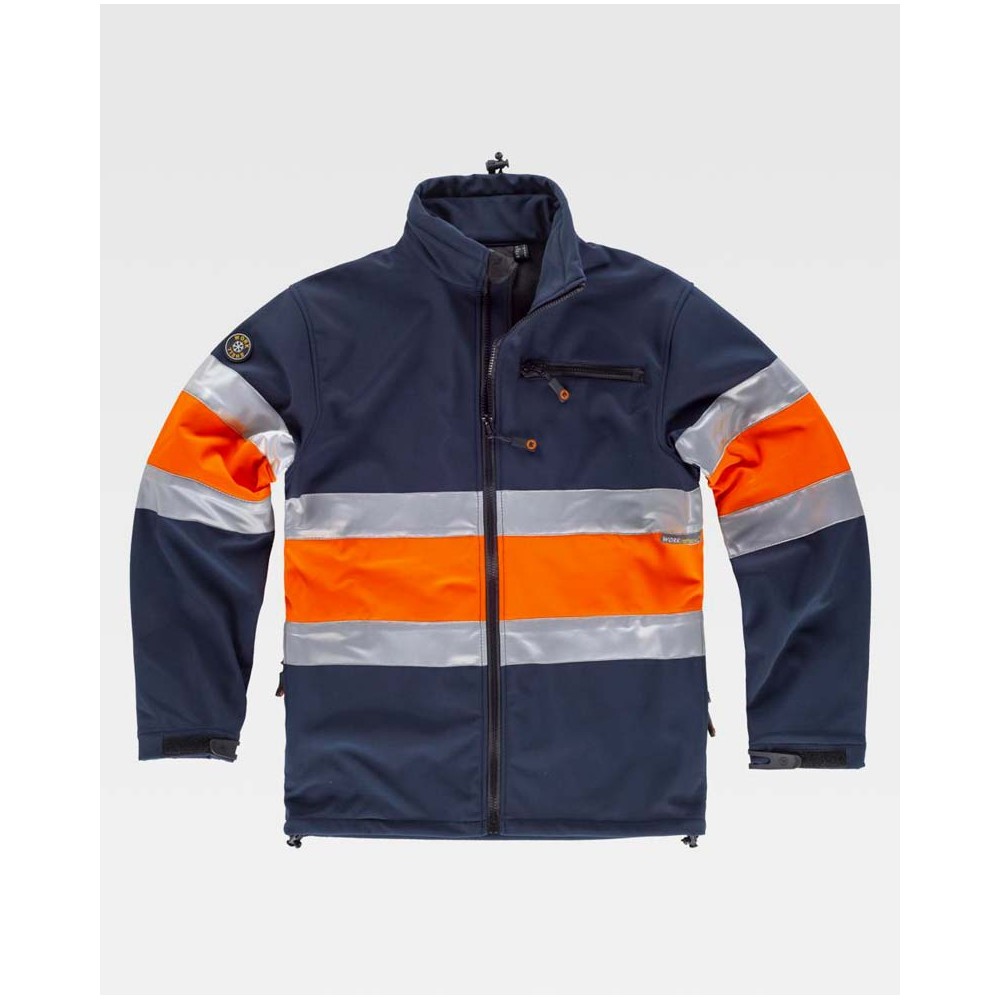 Chaqueta alta visibilidad workshell Workteam S9520 Marino-Naranja