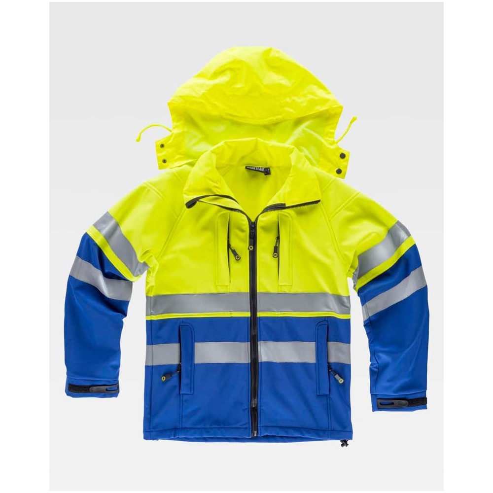 Chaqueta reflectante workshell Workteam S9525 Azulina-Amarillo