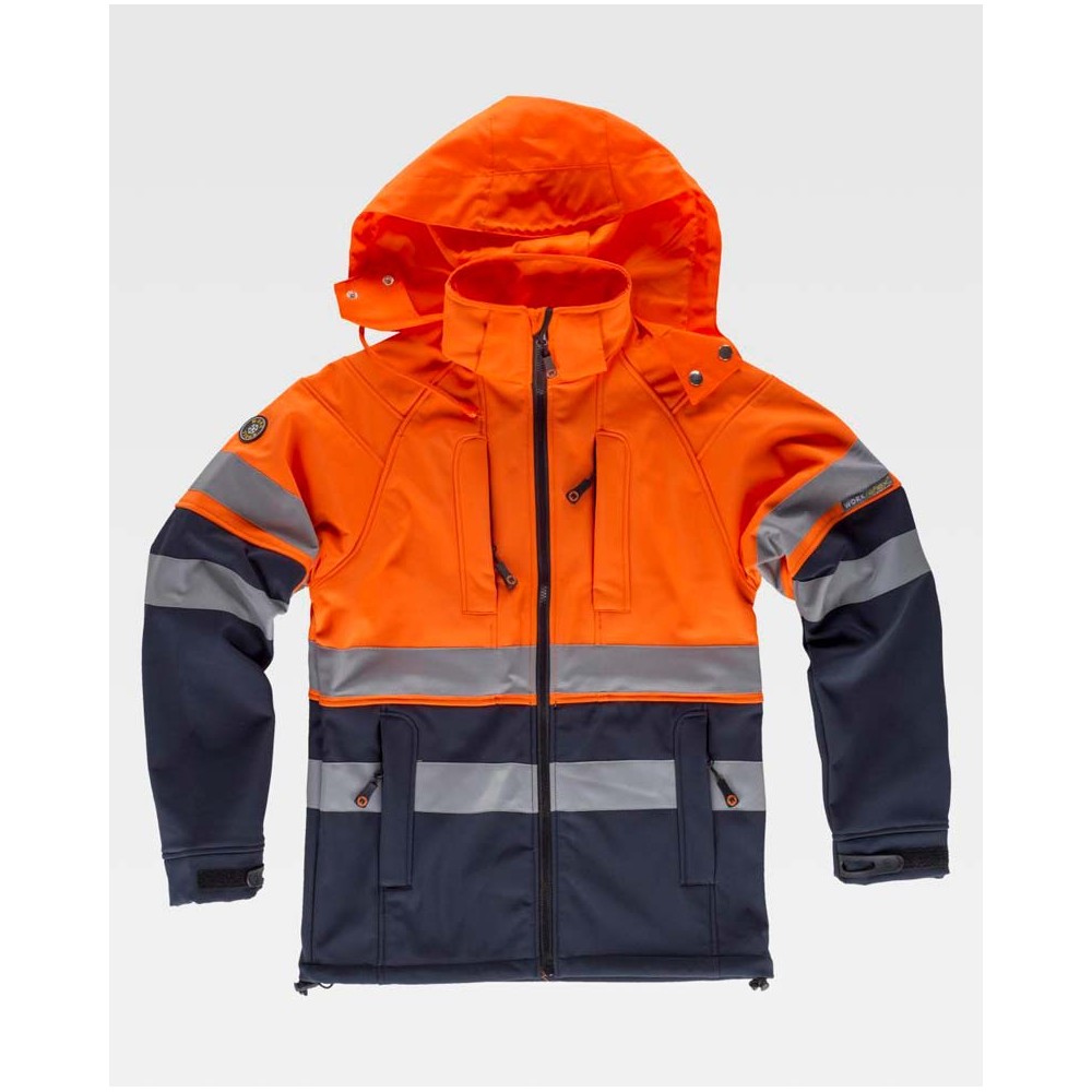 Chaqueta reflectante workshell Workteam S9525 Marino-Naranja