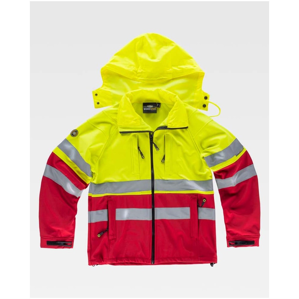 Chaqueta reflectante workshell Workteam S9525 Rojo-Amarillo
