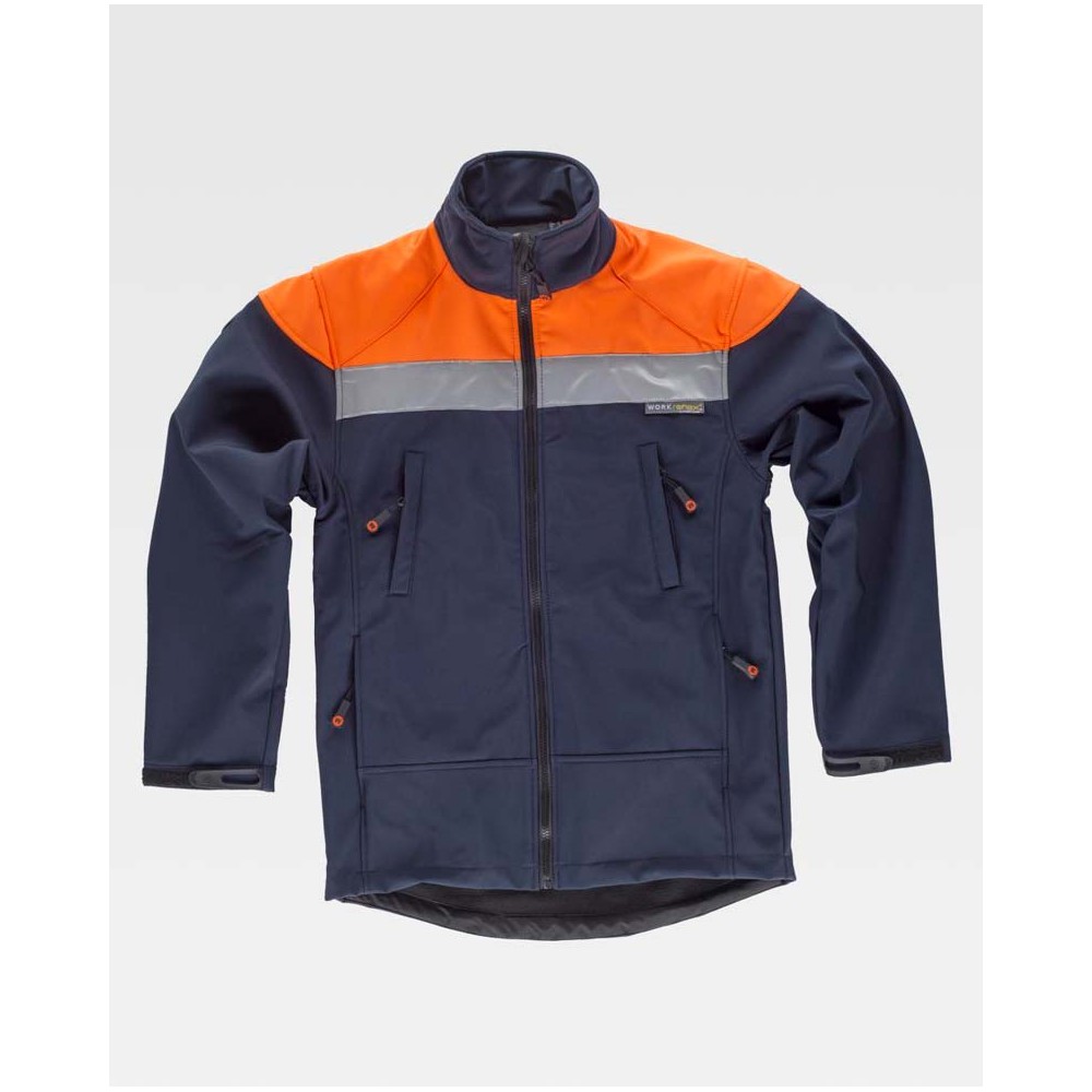 Chaqueta workshell cinta reflectante Workteam S9505
