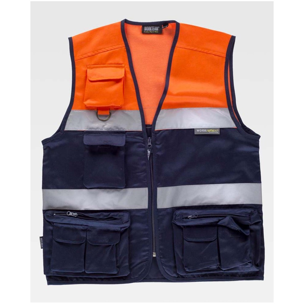 Chaleco reflectante Workteam C4010 Marino-Naranja