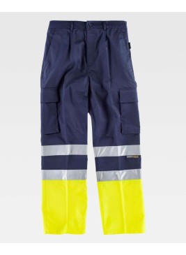 Pantalón alta visibilidad Workteam C4014 Marino-Amarillo