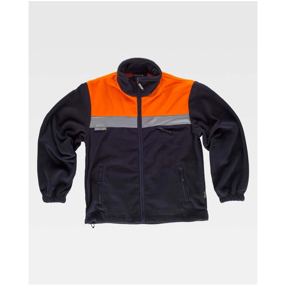 Chaqueta de trabajo polar alta visibilidad Workteam C4020 Marino-Naranja