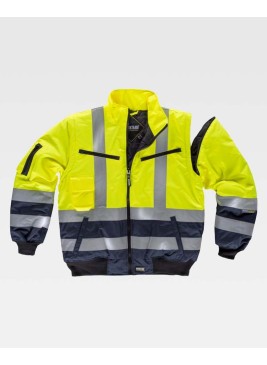 Cazadora alta visibilidad piloto Workteam C3730 Amarillo-Marino