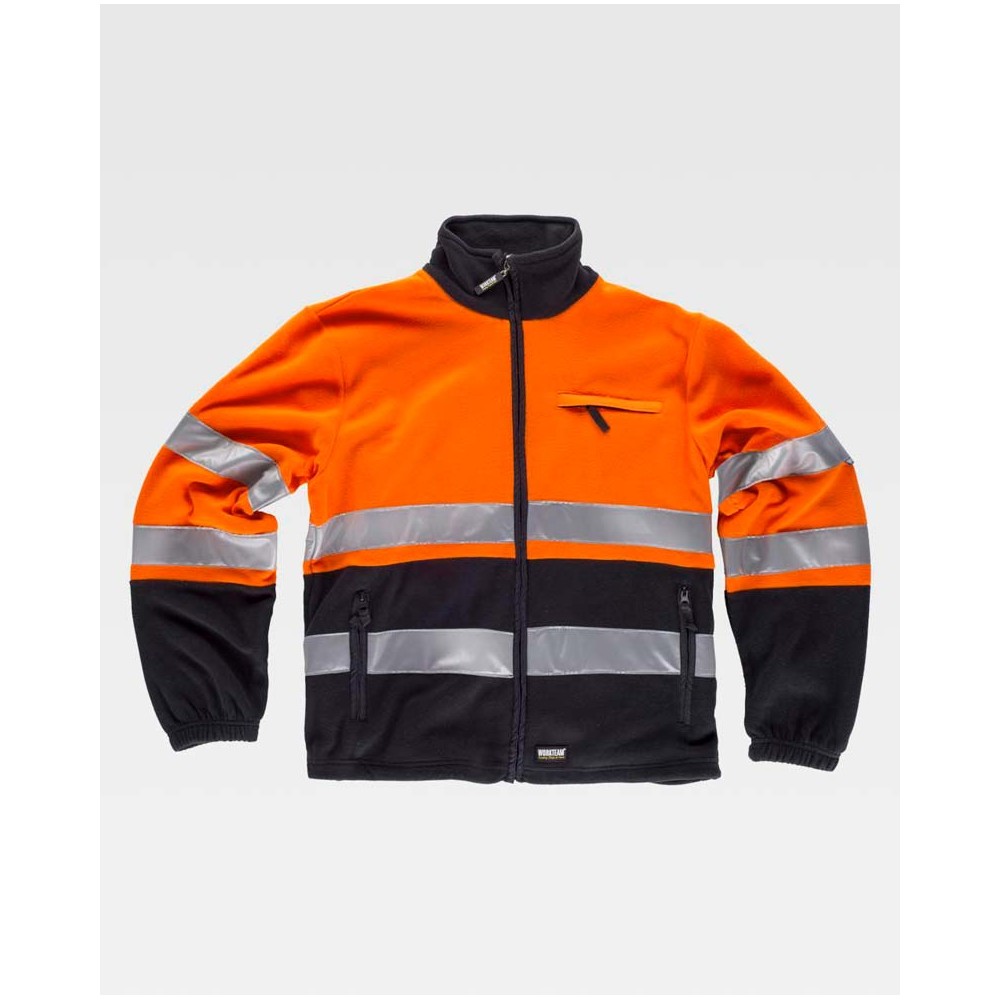 Chaqueta polar alta visibilidad Workteam C4025 Marino-Naranja