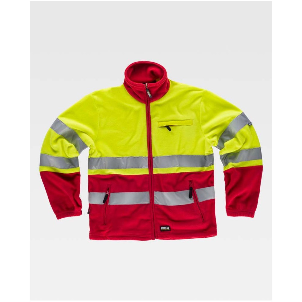 Chaqueta polar alta visibilidad Workteam C4025 Rojo-Amarillo