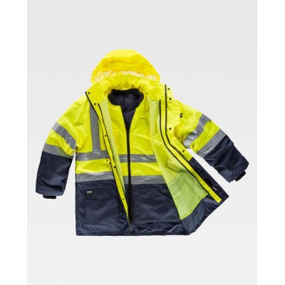 Parka alta visibilidad desmontable Workteam C3735 Amarillo-Marino