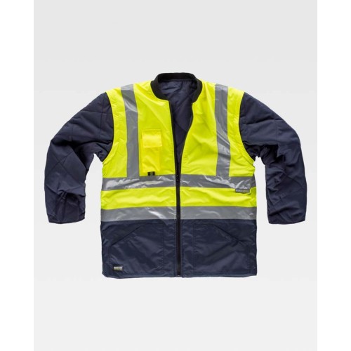 Parka alta visibilidad desmontable Workteam C3735 Amarillo-Marino