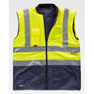 Parka alta visibilidad desmontable Workteam C3735 Amarillo-Marino