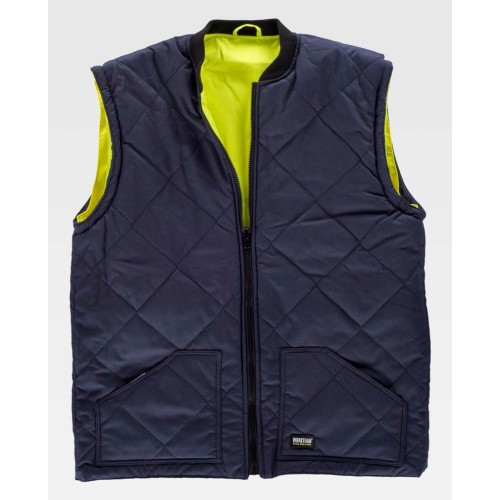 Parka alta visibilidad desmontable Workteam C3735 Amarillo-Marino
