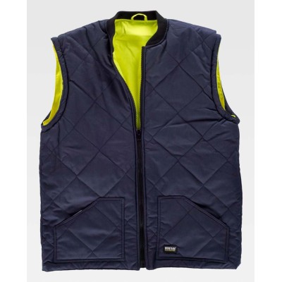 Parka alta visibilidad desmontable Workteam C3735 Amarillo-Marino
