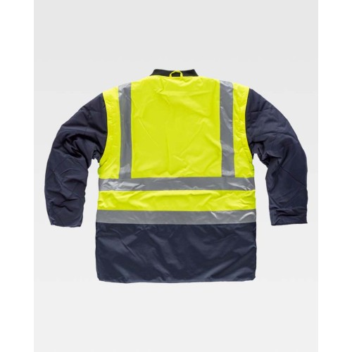 Parka alta visibilidad desmontable Workteam C3735 Amarillo-Marino