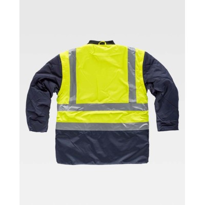 Parka alta visibilidad desmontable Workteam C3735 Amarillo-Marino