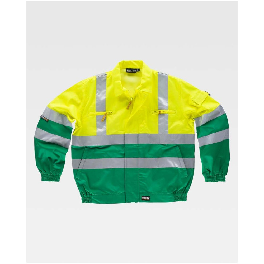 Cazadora alta visibilidad Workteam C3311 Verde-Amarillo