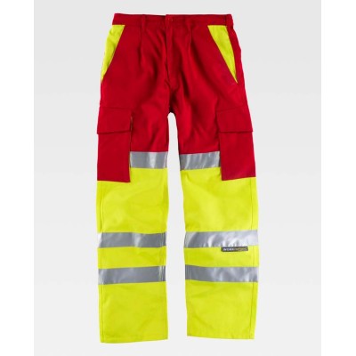 Pantalón alta visibilidad Workteam C3314 Rojo-Amarillo