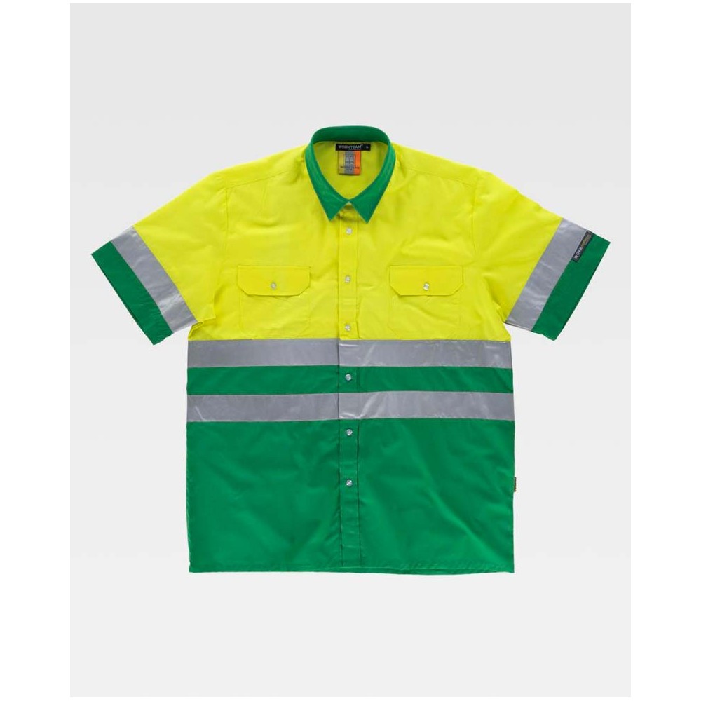 Camisa alta visibilidad Workteam C3812 Verde-Amarillo