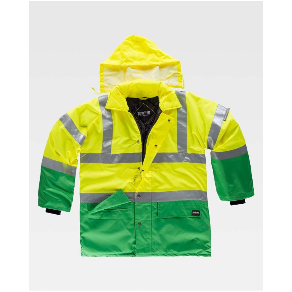 Parka alta visiblidad Workteam C3711 Verde-Amarilla