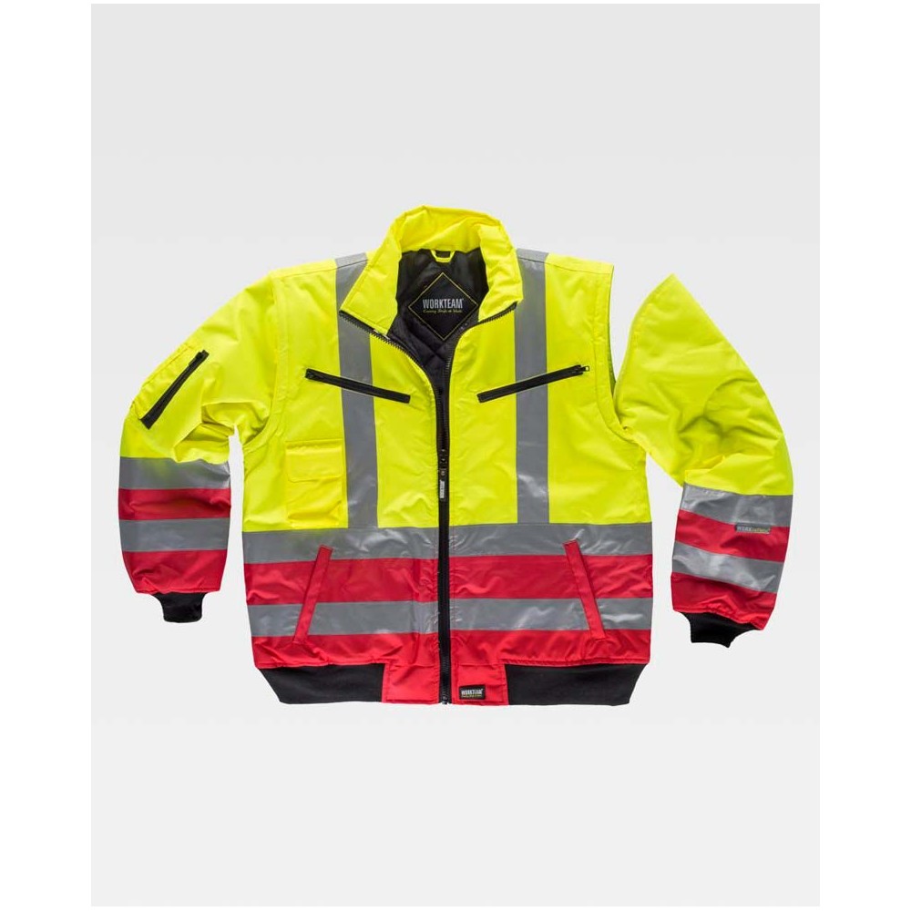 Cazadora alta visibilidad Workteam C3740 Amarillo-Roja